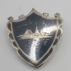 Vintage Siam Sterling Silver Dress Clip Niello